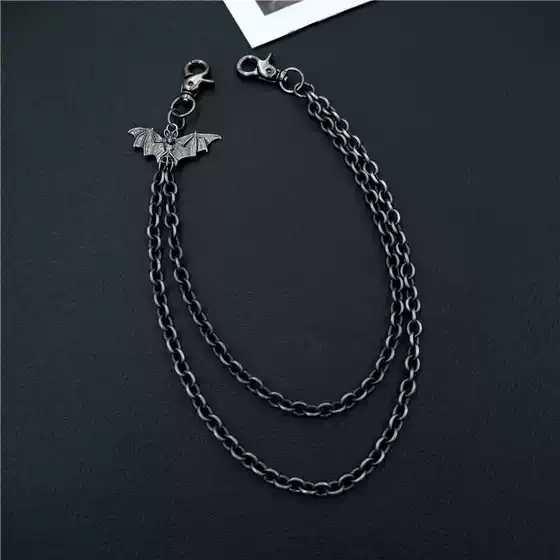 Hip hop punk cow horn skull metal bat casual versatile pants chain men's waist chain super weight track manufacturer
