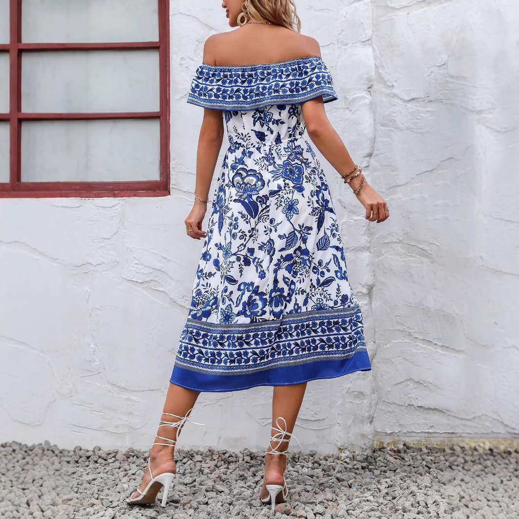 Floral Print Strapless Dress Casual Fashionable Trendy Summer Wear for Women Wholesale Available