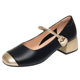 French Style Chunky Heeled Single-layer Shoes Women's New Spring Elegant Fairy Mary Jane Shoes Mid-heel Colorblock Milk Shoes