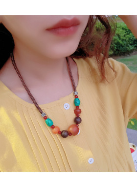 复古项链蜜蜡百搭气质毛衣链