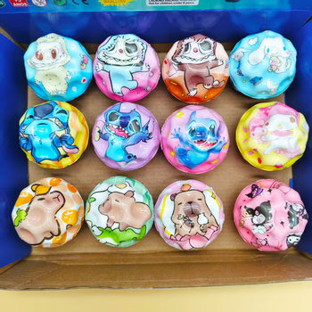Elastic Ball Cartoon Toy High Bounce Hole Ball Solid Pu Foam Moon Stone Moon Outdoor Small Ball Rubber Ball