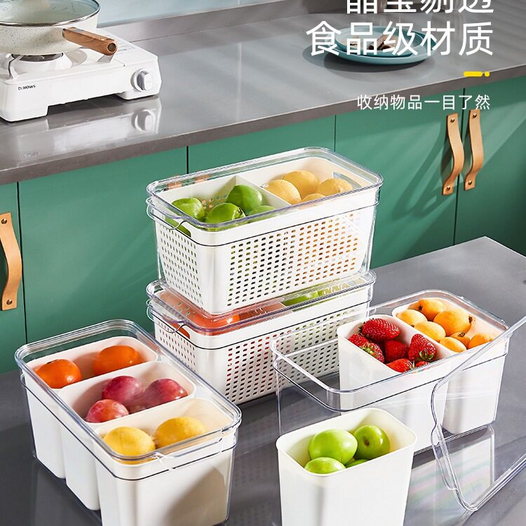 Refrigerator Storage Box Food-Grade Fruit Sealed Fresh-Keeping Frozen Dumpling Box Quick-Frozen Box Kitchen Storage Packaging Box