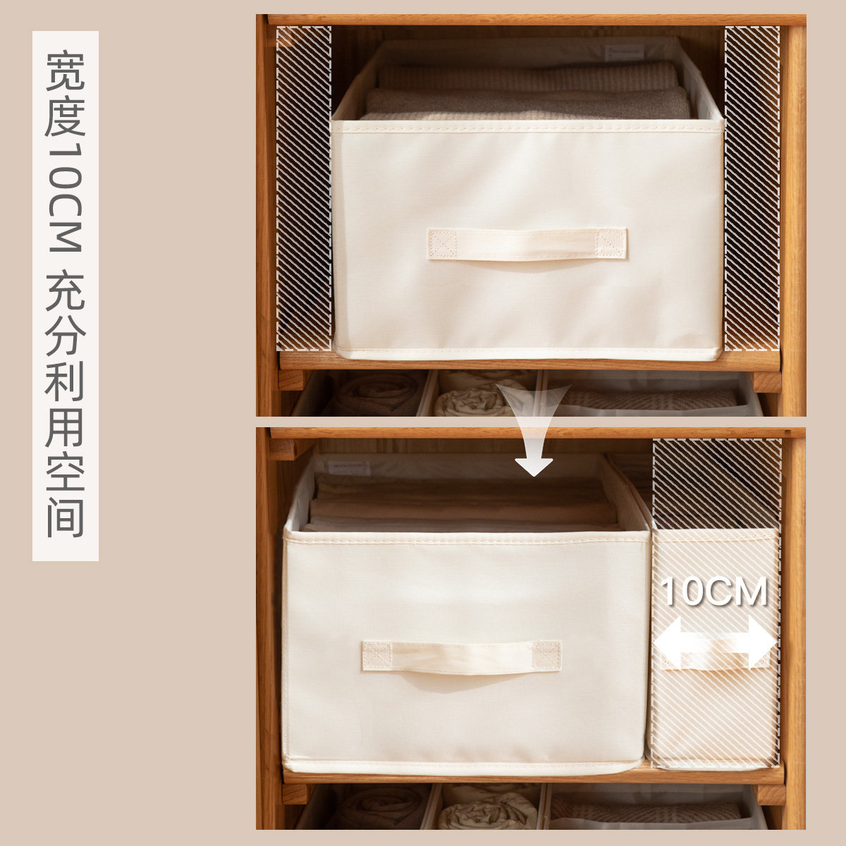 Quilt Storage Box, Shirt Storage Box, Fabric Clothing Organizer, Oxford Cloth Drawer-Style Clothing and Quilt Storage Solution for Moving