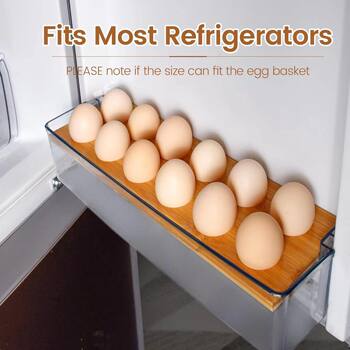 Multi-Layer Egg Tray Kitchen Egg Rack Basket Suitable for Refrigerator, Detachable and Stackable Bamboo Egg Holder Storage
