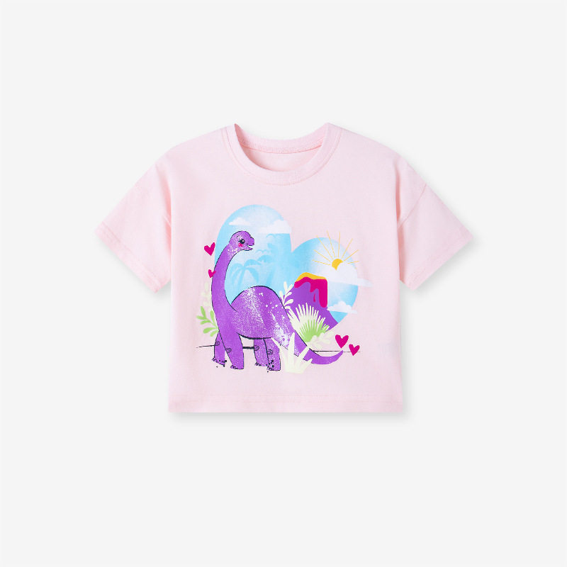 Girls' Summer Cartoon T-Shirt, Cute Baby Girl Top