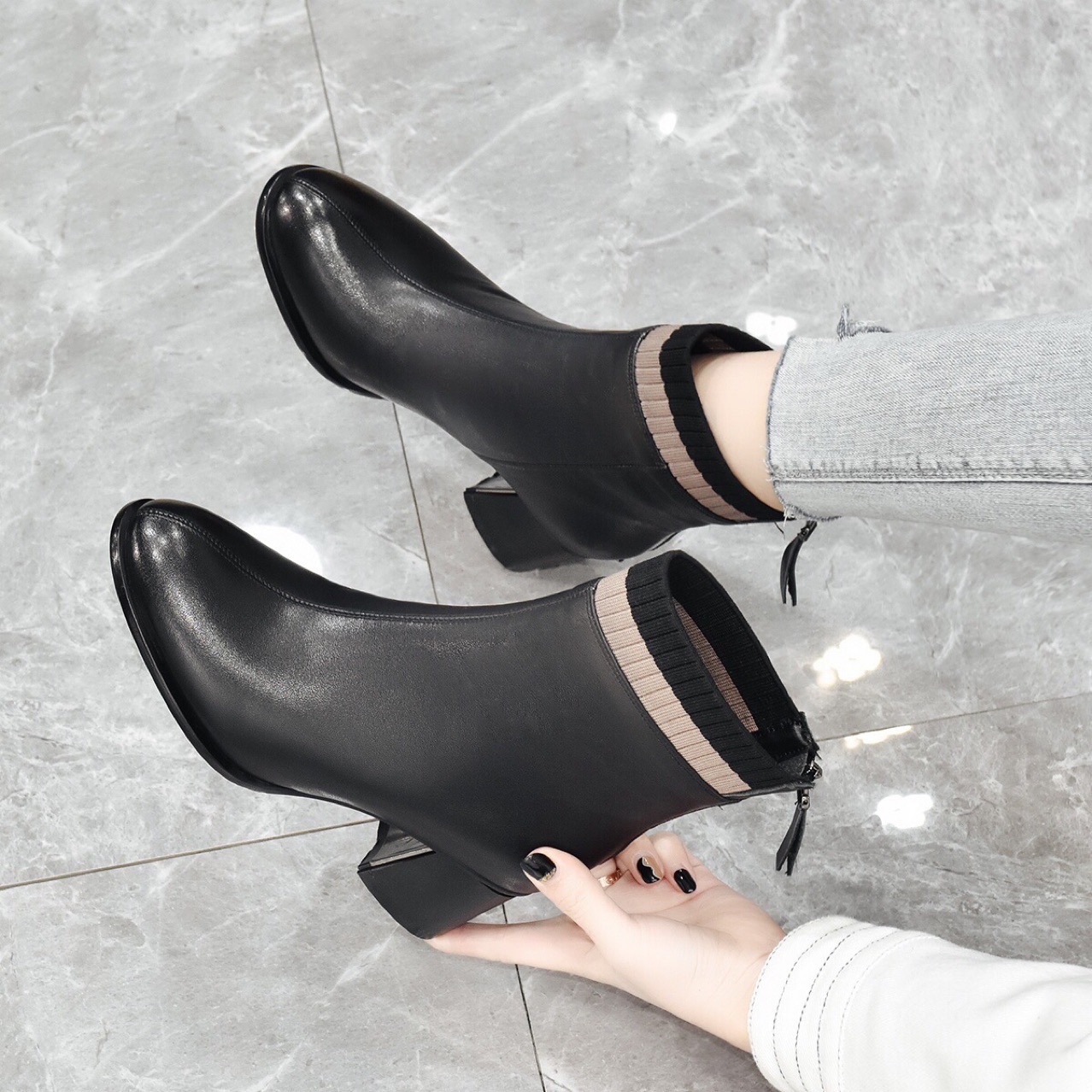Mã D5457 Giá 1370K: Boot Cổ Thấp Nữ Torehu Mũi Tròn Hàng Mùa Xuân Thu Đông Giày Dép Nữ Chất Liệu Da Bò G04 Sản Phẩm Mới, (Miễn Phí Vận Chuyển Toàn Quốc).