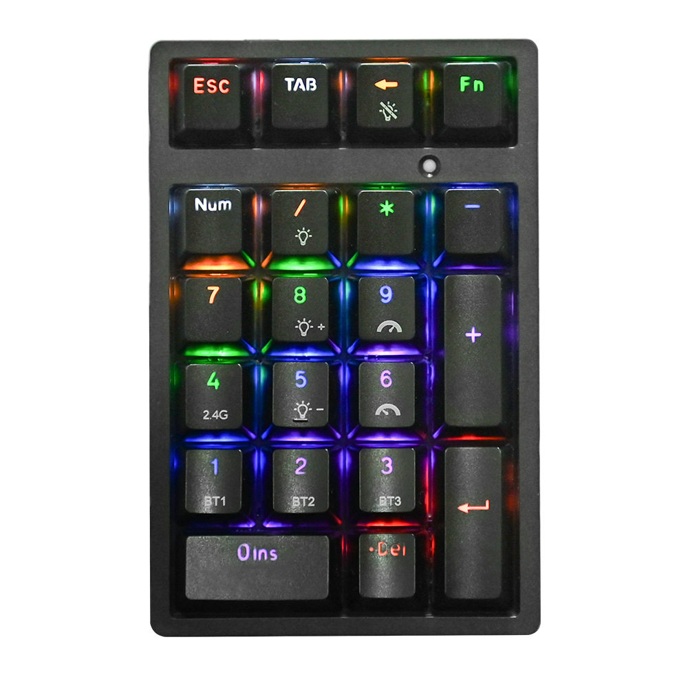 Digital Keyboard New 21-Key Numeric Keyboard Rgb Color Light Office E-Sports Office Finance Green Axis Wireless