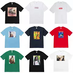 Cross-Border Wholesale Supreme Short Sleeve T-Shirt - American BOX Classic 230g Crewneck Tee with Three Tags