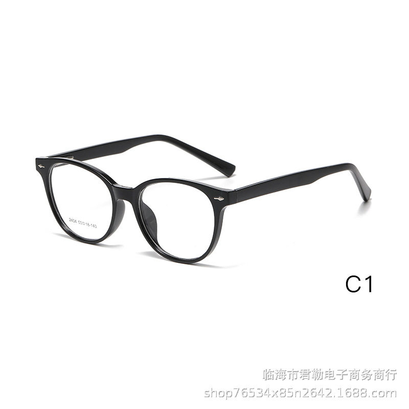 Factory New European and American Retro Round Cat-Eye Myopia Anti-Blue Light Glasses Insert Flat Mirror 2004 Available for Wholesale