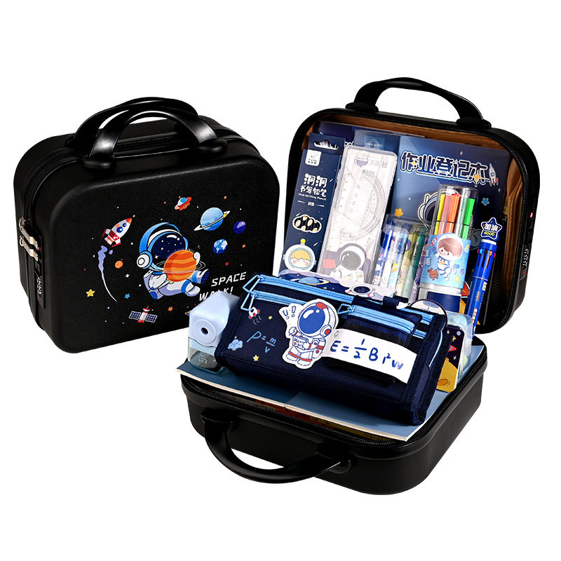 Back-To-School Stationery Gift Box Set, Large Gift Package for Primary and Secondary School Students, High-Quality School Supplies, Good-Looking Birthday Gift, Space-Themed
