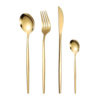 Cross-Border Stainless Steel Portuguese Western Cutlery Hotel Light Luxury Gold Steak Knife Fork Spoon Portable Storage for Home Use