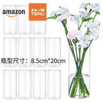 跨境热销复古玻璃花瓶插画高级感香薰瓶 透明ins风摆件小花瓶套装
