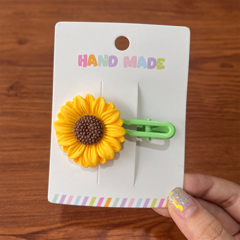 可爱卡通ins风向日葵发夹甜美花朵发卡高颜值少女碎发海边刘海夹