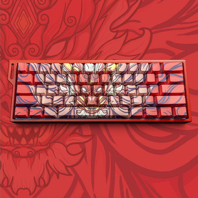 Forer/Walker X87 Ollon Side Engraved Keycap Pbt Keyboard Us/Add Lion Mim68 Wolf Win Spider 60 Magnetic Axis Keycap