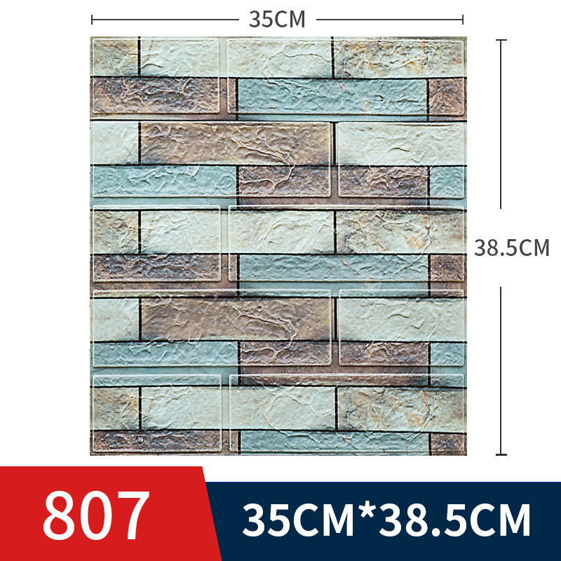 跨境小尺寸墙贴 3d立体墙贴 35x38防水壁纸砖纹泡沫墙纸自粘批发