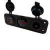 Universal 12-24V Three-In-One Rubber Plate Combination Car Charger with Dual USB and Cigarette Lighter Voltage Meter for Motorcycles and Cars