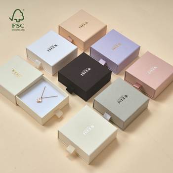 in stock Drawer Box Jewelry Box Jewelry Box Advanced Sense Earrings Gift Box Storage Box Ring Box Packaging Box