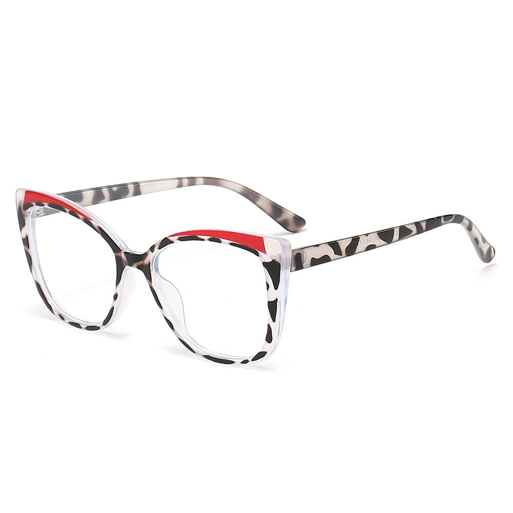 Color matching cat eye women's glasses frame TR90 anti-blue light plain glasses European and American ins Internet celebrity same style optical glasses frame