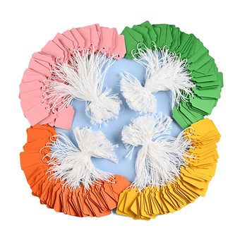Wholesale Jewelry price tag color glue tag jewelry number paper tag with rope handwriting blank tag