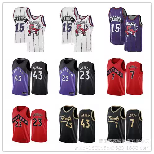 Jersey Carter Raptors Siakam Basketball Suit Lori 7 Van Freet 23 Vintage Embroidered McGrady