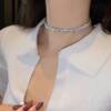 Necklace Light Luxury Zircon Simple Fashion Necklace Chain High-end Temperament Short Clavicle Chain Distinctive Fashionable Neck Chain for Women