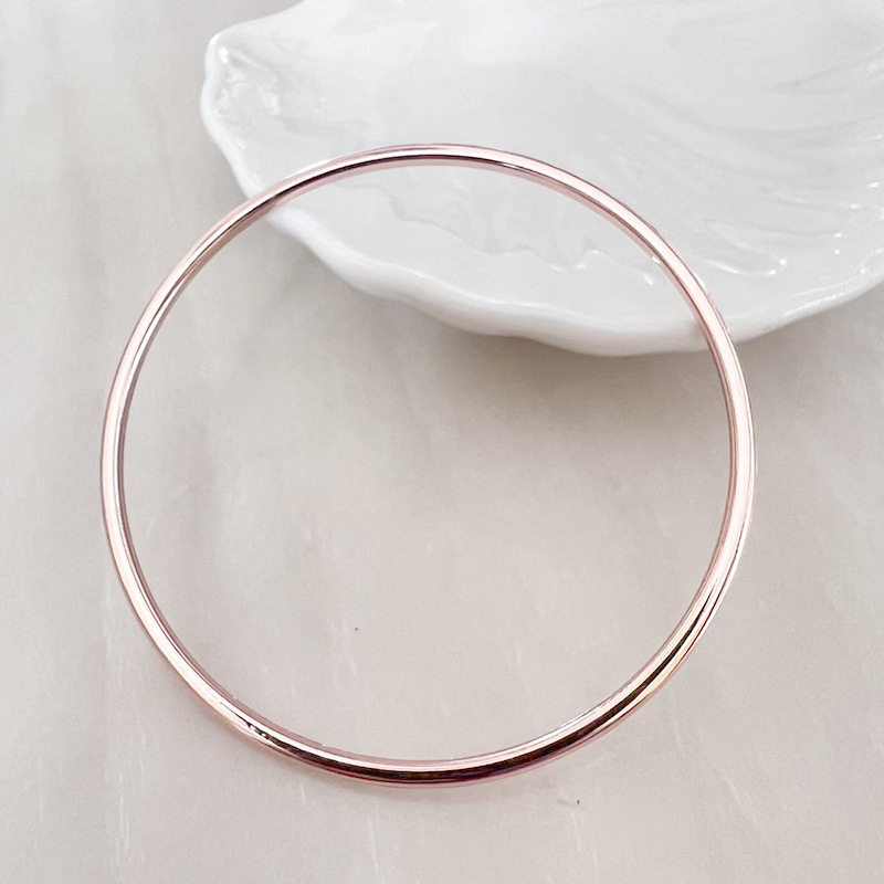 高级感素圈手镯3mm实心抛光简约手镯情人节礼品赠送百搭手环批发