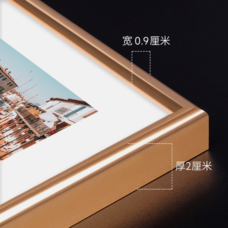 Amazon Arc-Shaped Aluminum Alloy Picture Frame Wall-Mounted Photo Frame Poster Frame Business License Frame Modern Minimalist