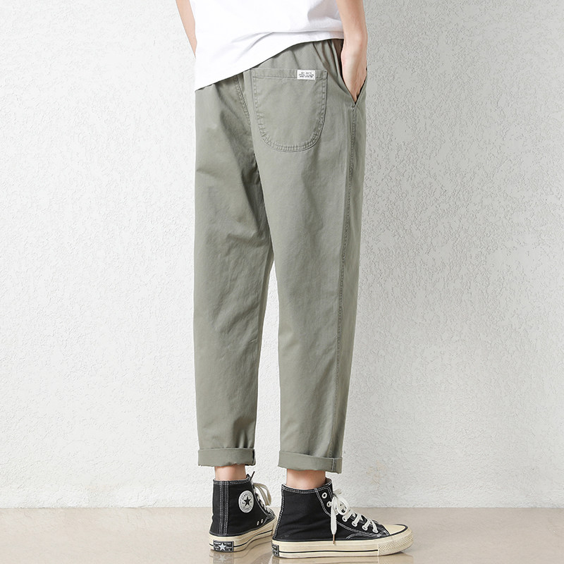 休闲裤子男士春夏季爆款宽松直筒2026新款工装潮牌九分运动长裤子