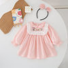 Autumn Baby Clothes for Girls, Pink Romper Jumpsuit, Peach Pink Dress for Girls