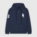 Zippered, royal blue, white label from malaysia