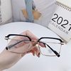 Large Square Frame Glasses with Color-Changing Lenses for Business Men, Prescription Glasses with Trendy and Elegant Design, Non-Prescription Glasses