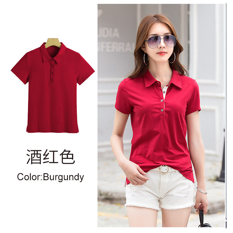 2026夏装纯色翻领韩版修身女装短袖T恤简约时尚上衣小polo衫1818