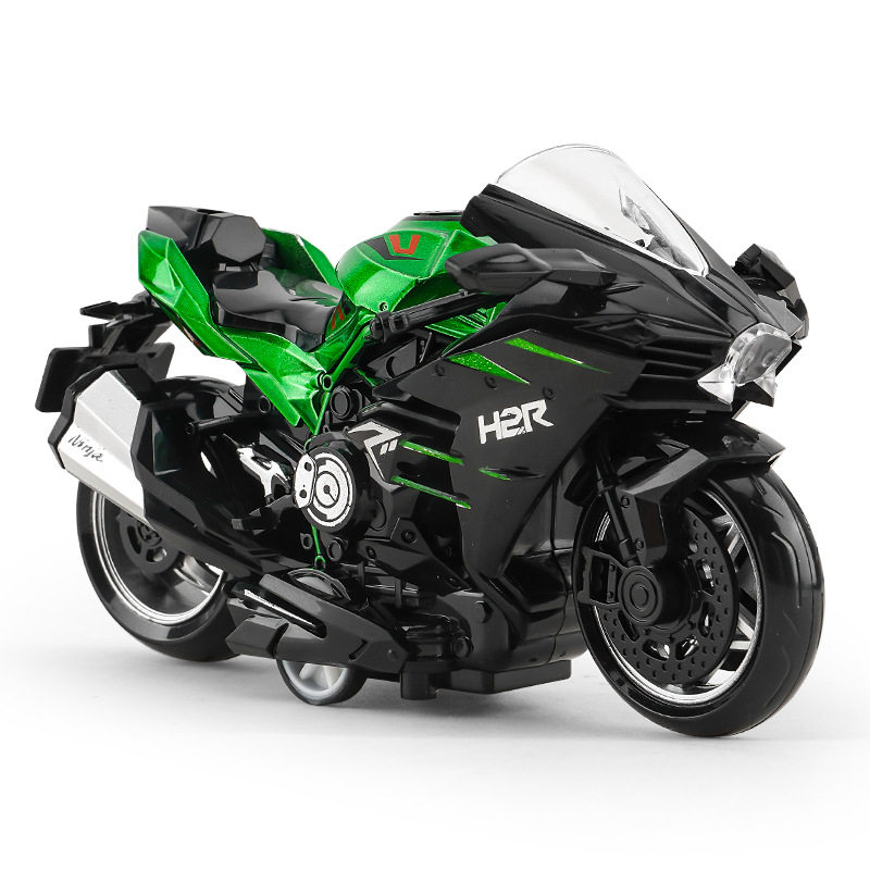 跨境代发儿童玩具男孩宝宝仿真合金摩托车摆件钥匙扣模型玩具车子