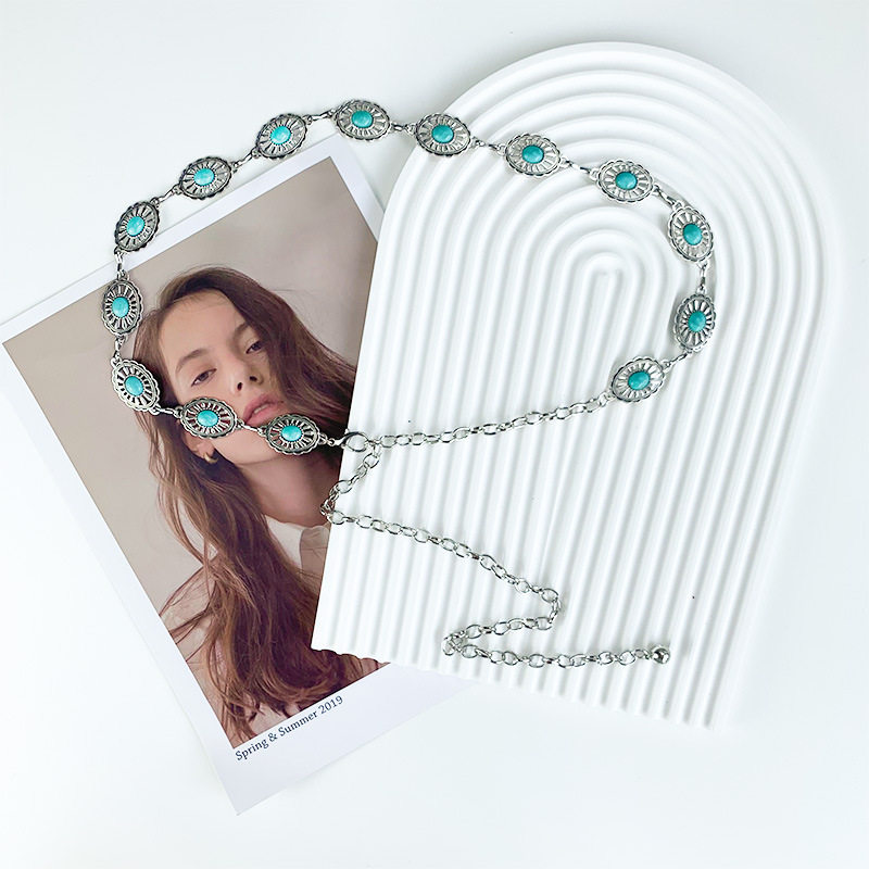 Metal Waist Chain Women's Niche Chain 2024 New Ethnic Style Accessories Trouser Chain Dress Belt Women's High-End Sense