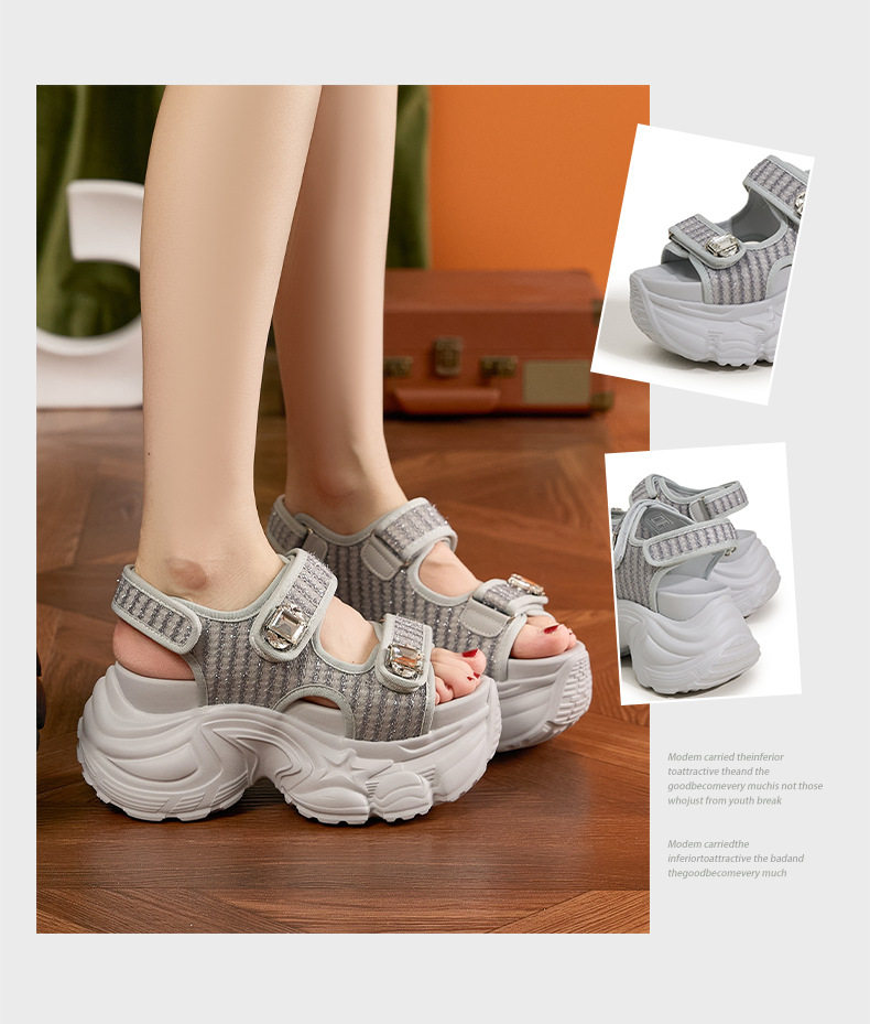 Dép sandal nữ xỏ ngón đế bệt chống trượt mùa hè — Bạc xám, Trắng, Đen chi tiết 3