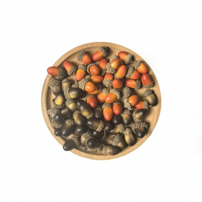 Cross-border Product Simulation Small Acorn Hazelnut Hazelnut Nut Pine Real Shell Acorn Ornaments Christmas Decoration Spot