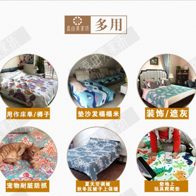 Quilted quilt three-piece set summer cool quilt foreign trade style American style cotton hand-made side atmospheric bed cover air conditioning quilt