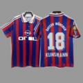 1995-97 bayern home court, red and blue stripes + number 18 printed