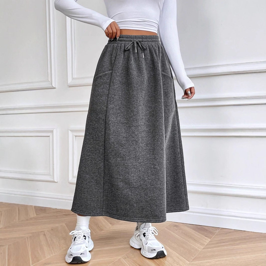 Casual Midi Skirt Elastic Waist Versatile Design Autumn Winter Style Wholesale Availability bulk order