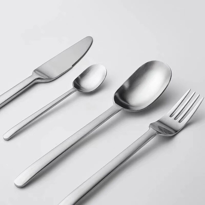 Factory Direct Stainless Steel Knife, Fork and Spoon Set Western-style Hotel Dining Table Household Matte Tableware Set Steak Knife and Fork
