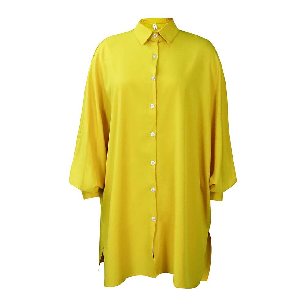 Loose Fit Solid Color Shirt Dress Elegant Collar Plus Size Spring Fashion Ideal for Casual or Formal Occasions