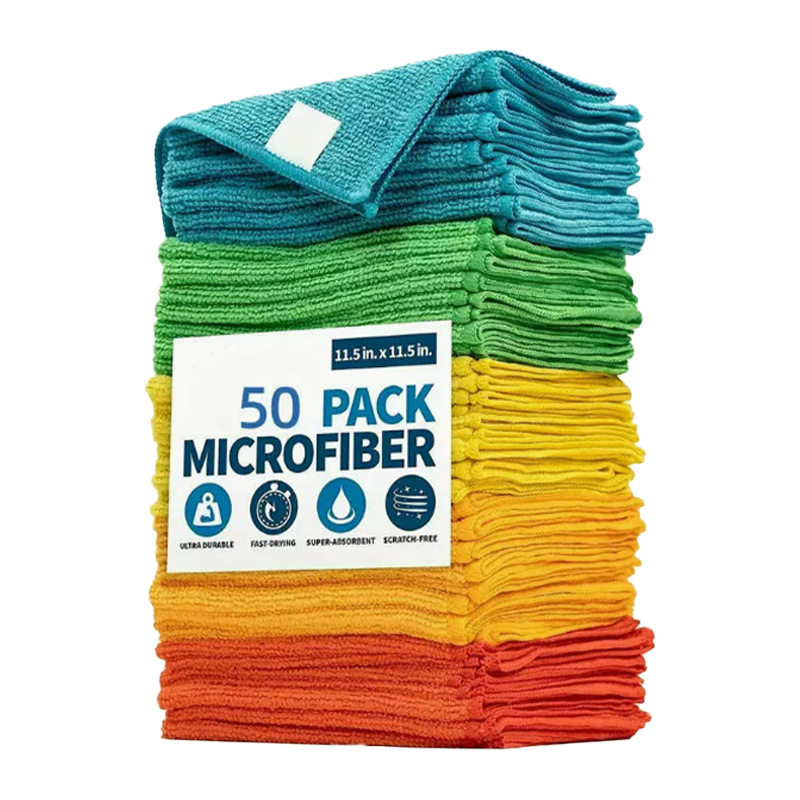 Cross-Border Hot-Selling Microfiber Rags, Kitchen and Household Dishwashing Cloths, Scouring Pads, Car Wiping Cloths, Absorbent Cleaning Towels
