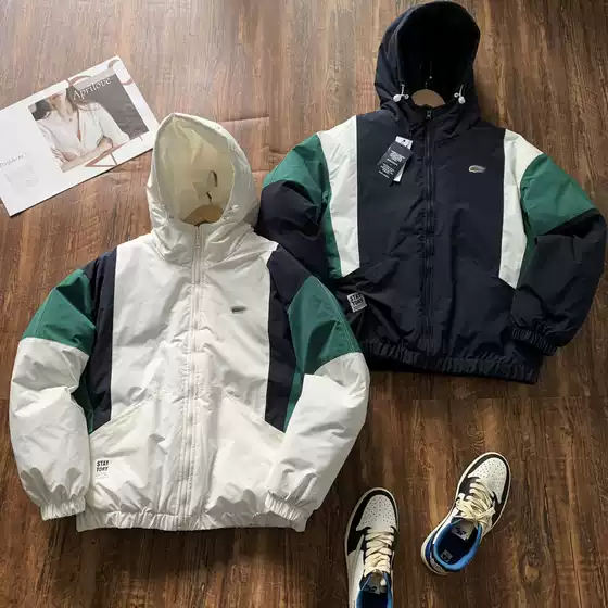 Cross-Border Lac Crocodile British Old Money Business Casual Fashion Commuter Hooded Warm Puffer Jacket Cotton Coat