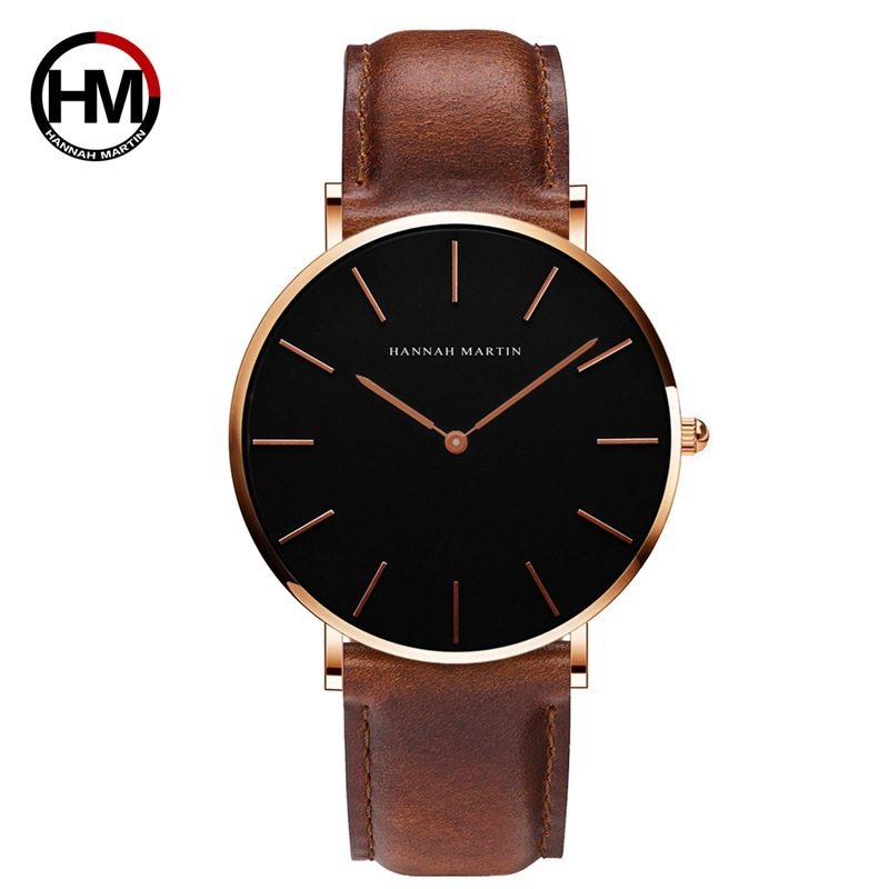 40mm Japanese movement waterproof belt watch men's casual cross-border new generation simple quartz watch wholesale