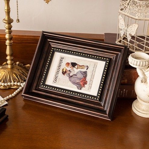 Vintage Photo Frame Display Decoration Wall Hanging Black Picture Frame French Retro Puzzle Large Picture Frame