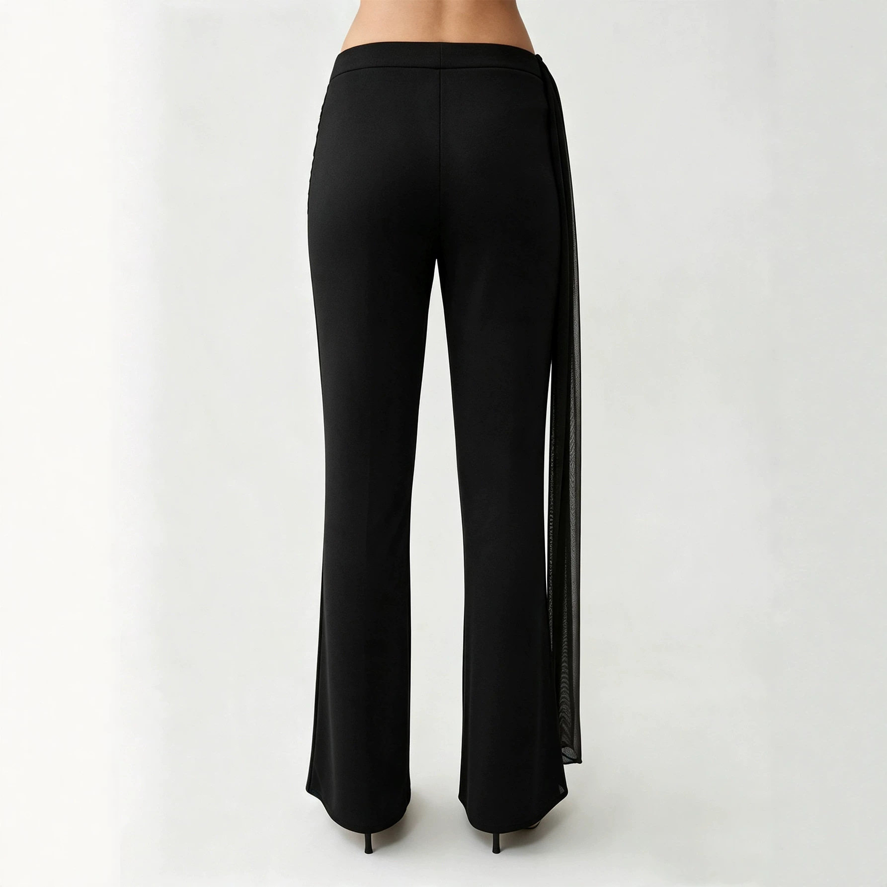 High Waisted Black Flare Pants Elegant Design Lightweight Fabric Slim Fit Casual Wear for Autumn Winter Wholesale