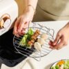 Air fryer barbecue rack 304 stainless steel vertical kebab rack dehydrating rack barbecue stand toast bread rack