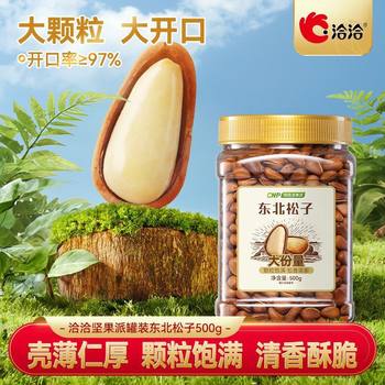 Qiaqia Canned Northeast Pine Nuts 500g*1 Can Open Dried Fruit New Specialty Nuts Casual Snacks New Year Goods Sharing