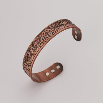 temu new vintage ancient copper magnet Viking personality bracelet Korean red copper open bracelet