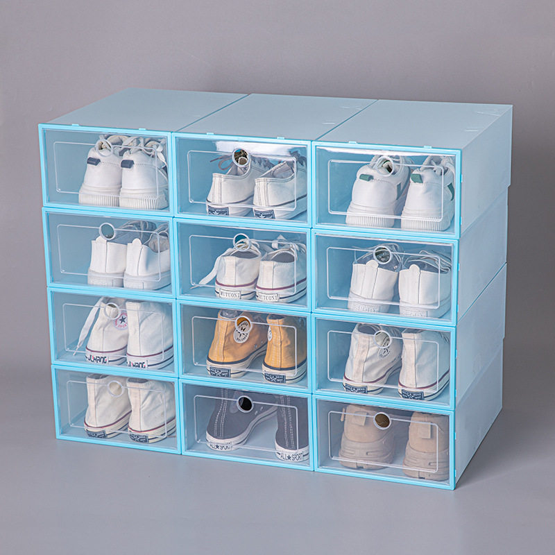 Factory direct supply men's storage box plastic life household thick transparent plastic shoe box dustproof shoe box wholesale